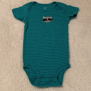 🧶Carter’s Striped Raccoon Onsie 18 Months
